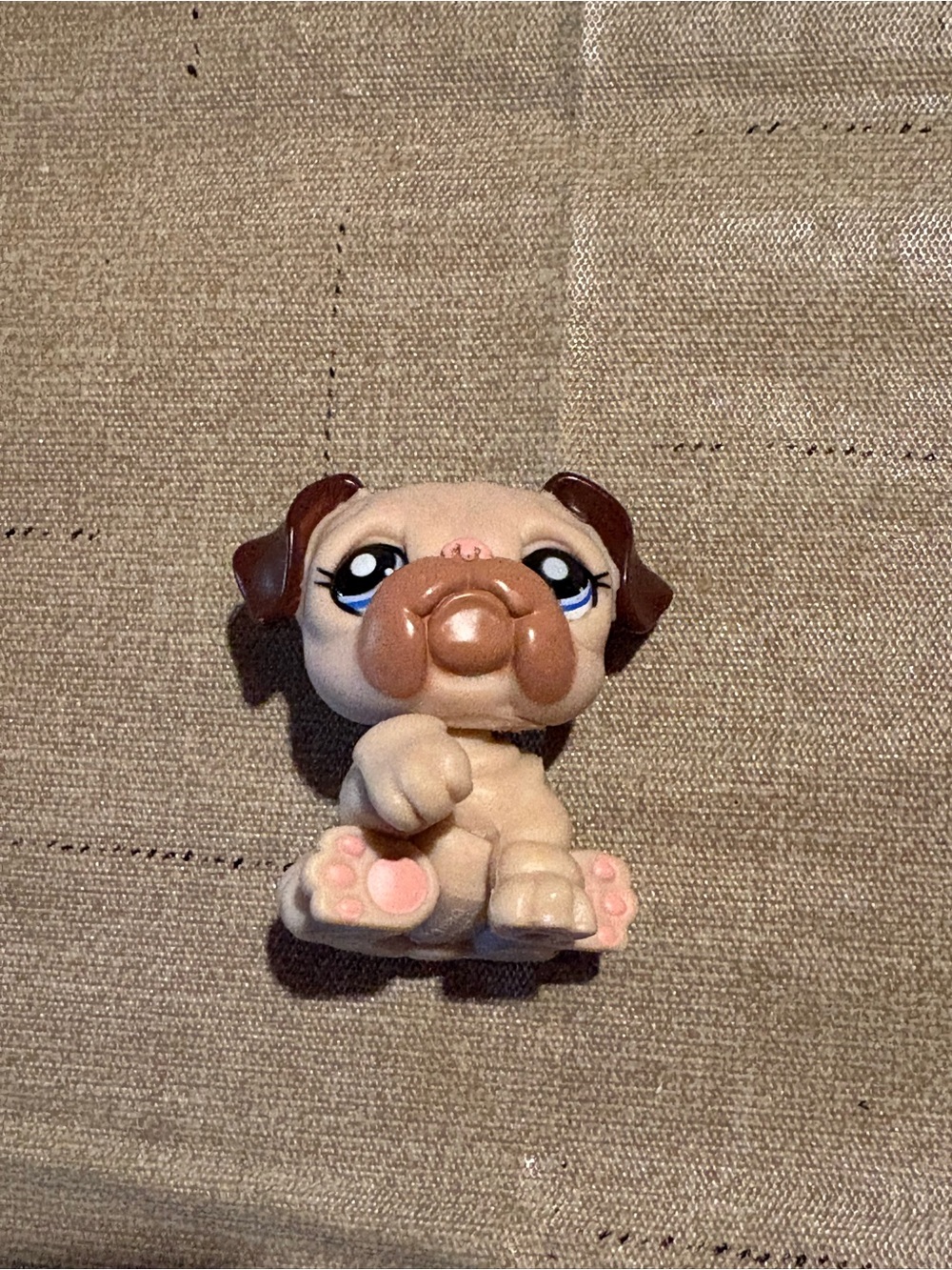 2007 Littlest Pet Shop Beige & Brown Bulldog